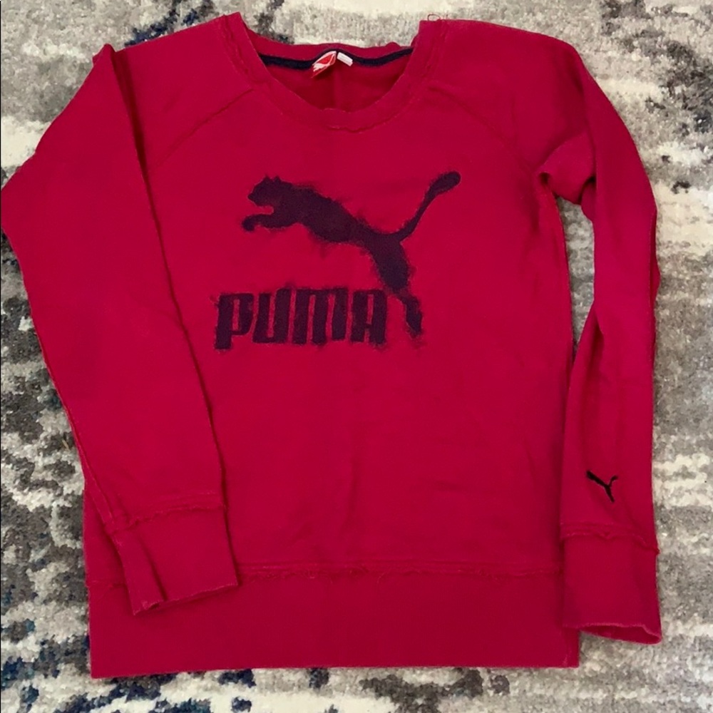 Puma ladies pink crew neck sweatshirt size S